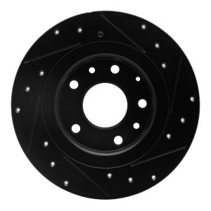 Mazda CX-3 Brake Rotor (1) - Rear Left - R1 Concepts - Drilled & Slotted - Black - `16-`18